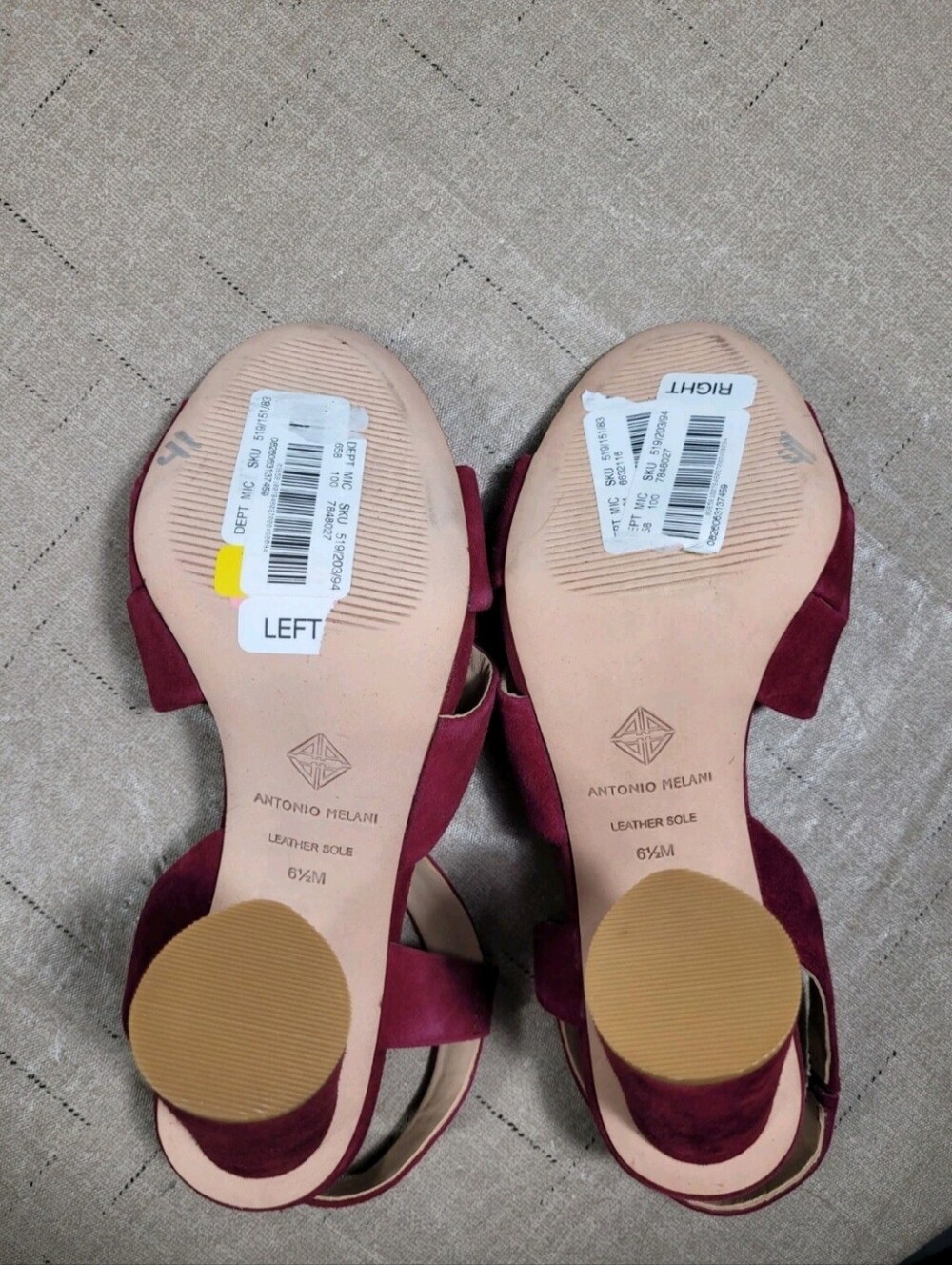 Antonio Melani 6.5 Layren Suede Slingback Block Heel Sandals 95 - Picture 8 of 8